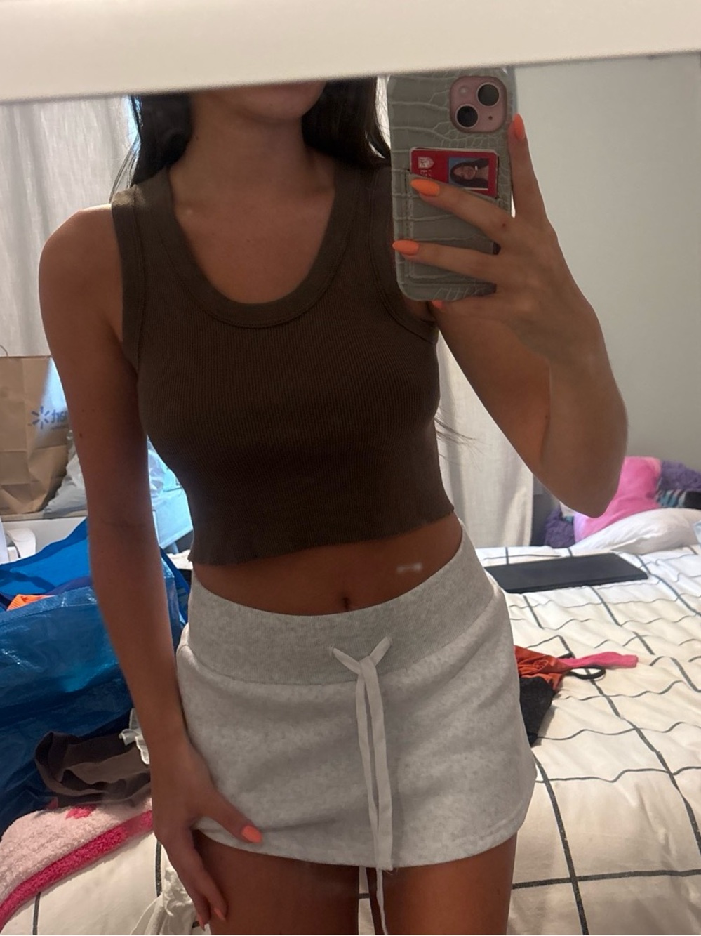 Brandy Melville Olive Ribbed Cropped Tank